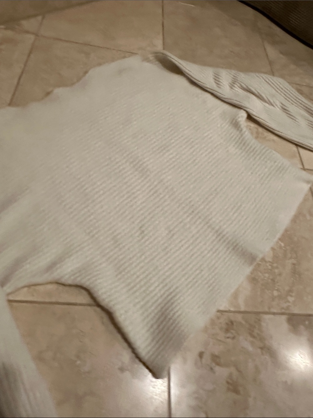Open Edit Cream Ribbed Sweater - Picture 2 of 3